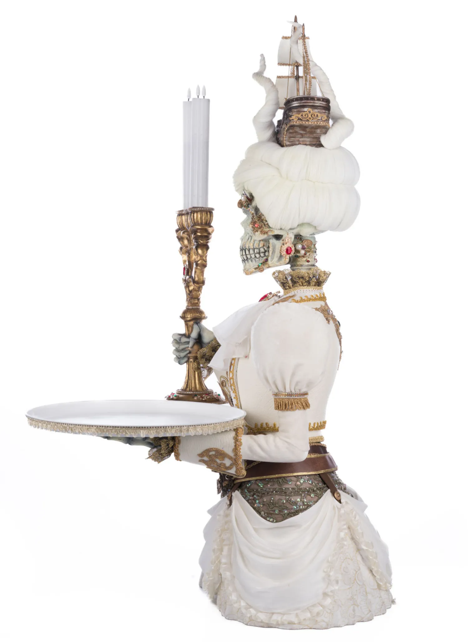 New The Jolly Christmas Shop Katherine's Collection 39" Lady Adelaid Apparition With Candelabra And Tray Pirate Halloween Decoration 28-428211