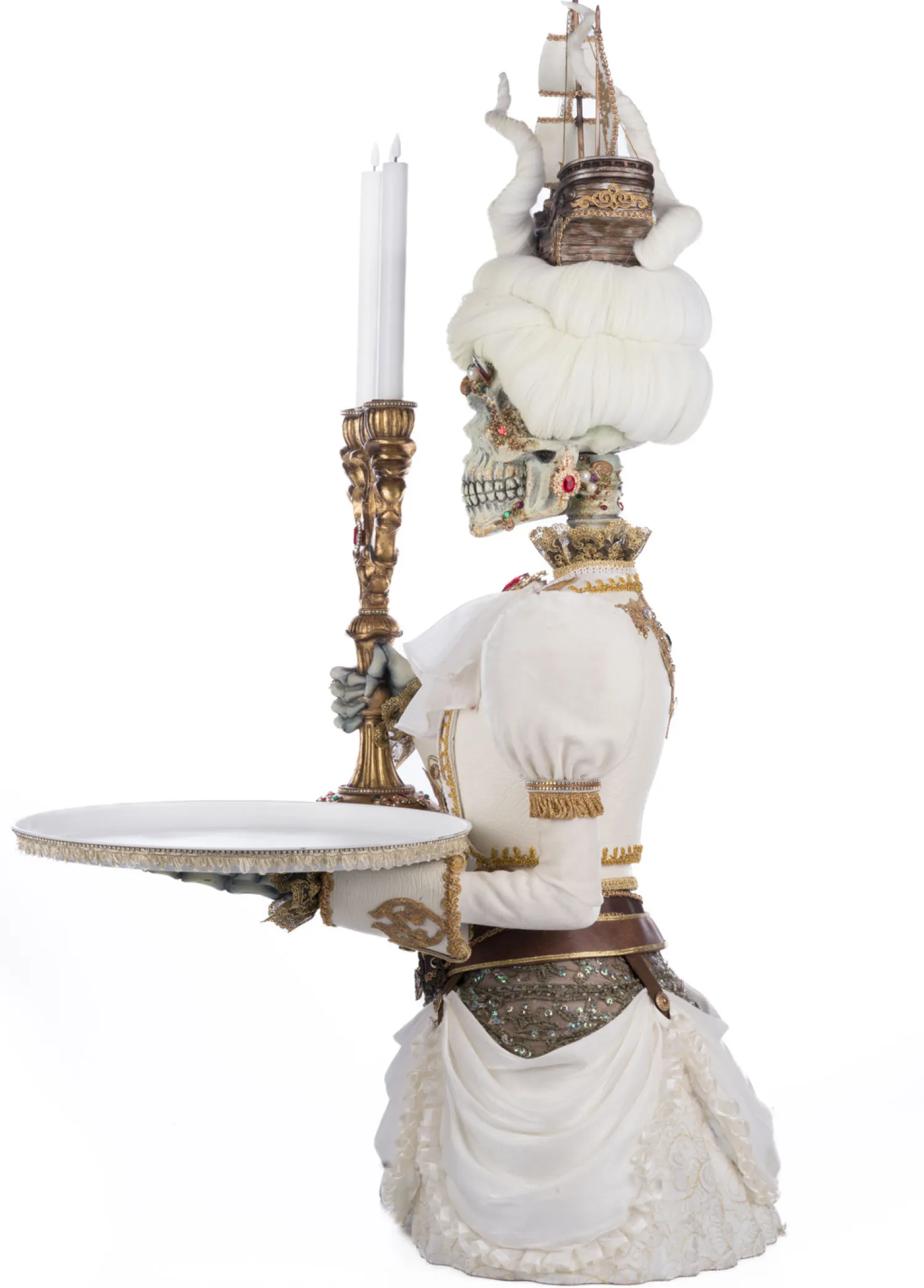 New The Jolly Christmas Shop Katherine's Collection 39" Lady Adelaid Apparition With Candelabra And Tray Pirate Halloween Decoration 28-428211