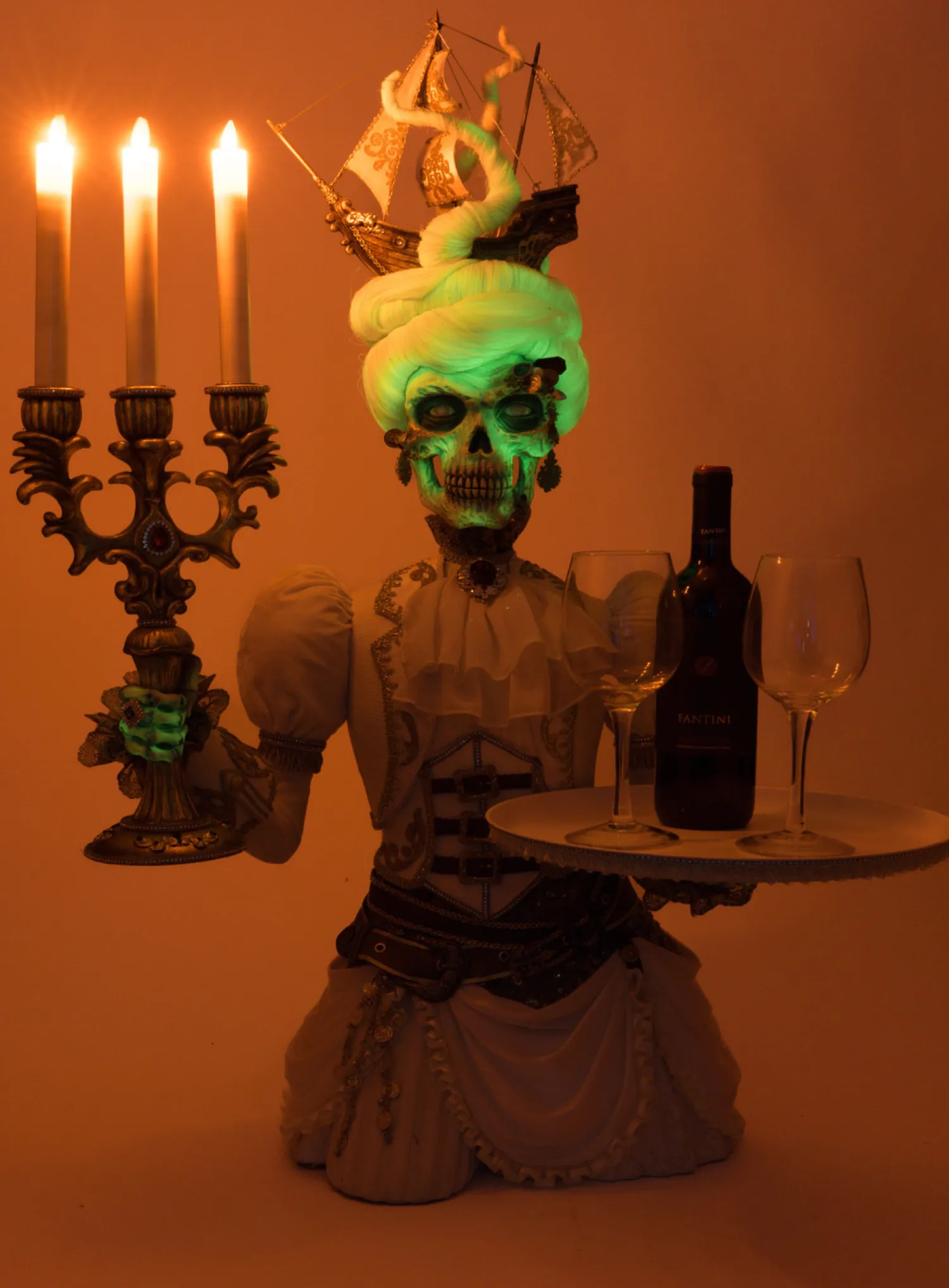 New The Jolly Christmas Shop Katherine's Collection 39" Lady Adelaid Apparition With Candelabra And Tray Pirate Halloween Decoration 28-428211