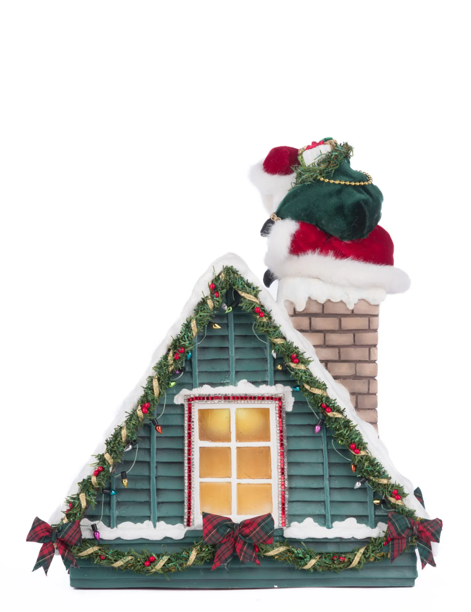 Clearance The Jolly Christmas Shop Katherine's Collection 13" Lighted Santa In Chimney Christmas Countdown Decoration 28-428277