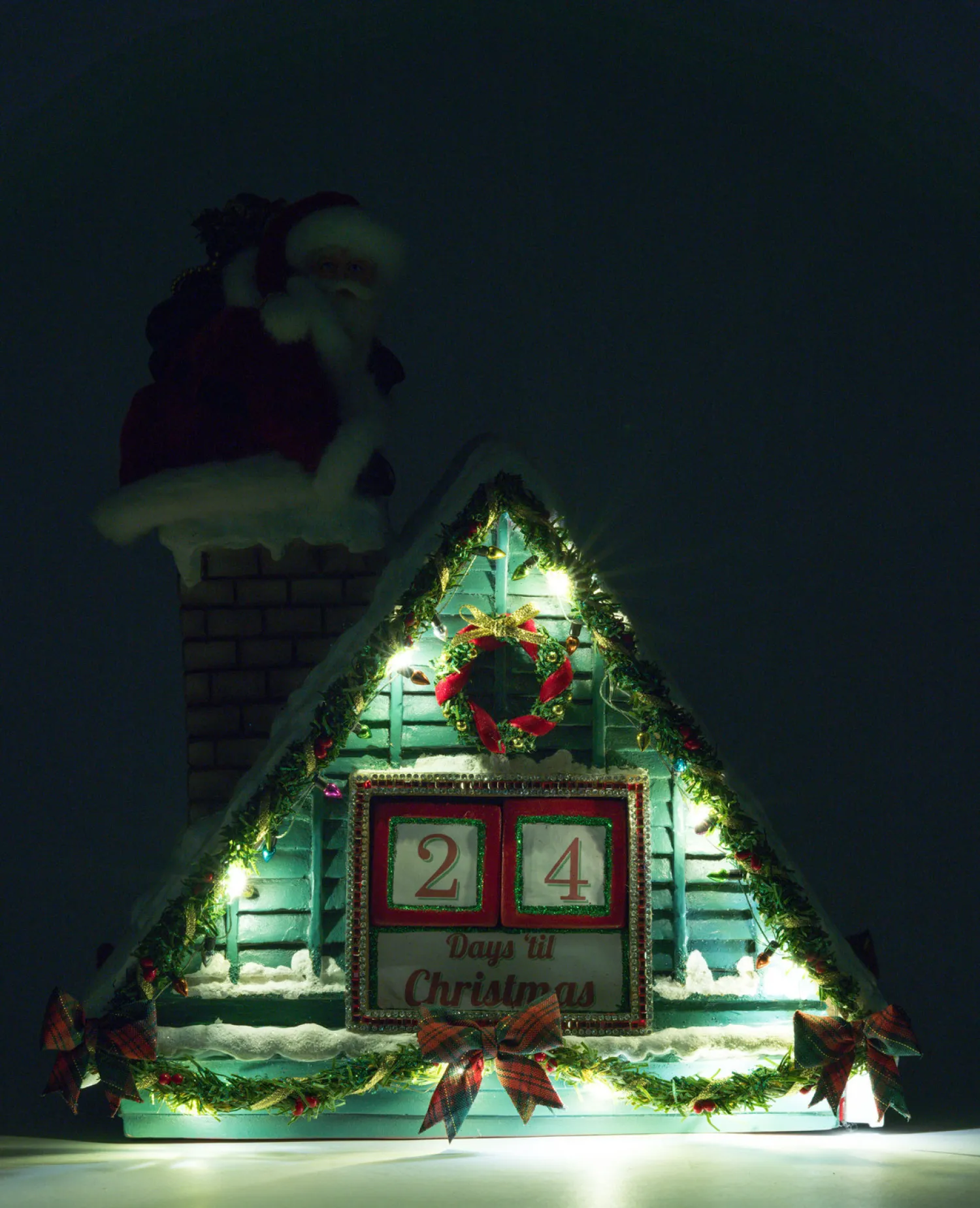 Clearance The Jolly Christmas Shop Katherine's Collection 13" Lighted Santa In Chimney Christmas Countdown Decoration 28-428277