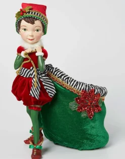 Clearance The Jolly Christmas Shop Katherine's Collection 12.5" Merry And Bright Elf With Bag Christmas Decorations 28-128276