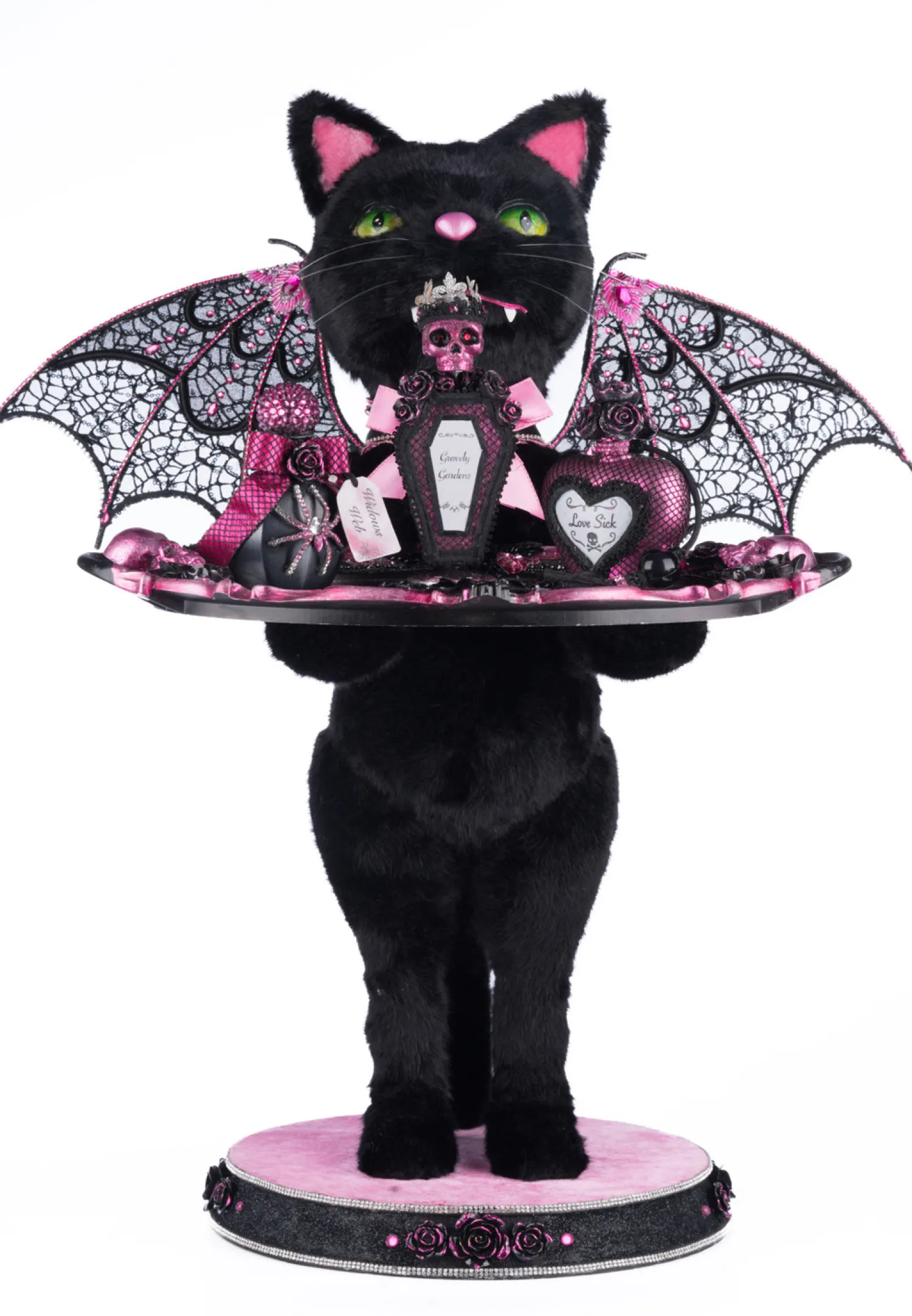 Outlet The Jolly Christmas Shop Katherine's Collection 7" Noir Cat-Bat Server Halloween Decoration 28-428139