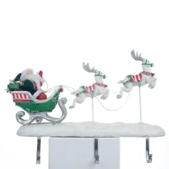 The Jolly Christmas Shop Katherine's Collection 16.75" Peppermint Palace Santa And Reindeer Christmas Stocking Holder 28-328042