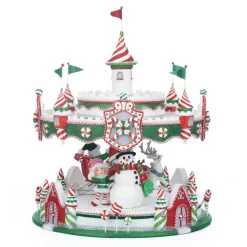 Sale The Jolly Christmas Shop Katherine's Collection 48" Peppermint Palace Christmas Carousel Cupcake Server 28-328043