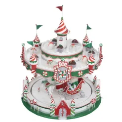 Sale The Jolly Christmas Shop Katherine's Collection 48" Peppermint Palace Christmas Carousel Cupcake Server 28-328043