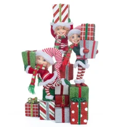 Discount The Jolly Christmas Shop Katherine's Collection 13.75" Peppermint Palace Elf Candelabra 28-328817