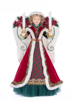 Best The Jolly Christmas Shop Katherine's Collection 20" Penelope Poinsettia Angel Lighted Christmas Tree Topper 28-428329
