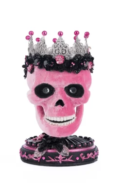 Clearance The Jolly Christmas Shop Katherine's Collection 12.5" Pink Panic Skull Trinket Box Halloween Decoration 28-428400