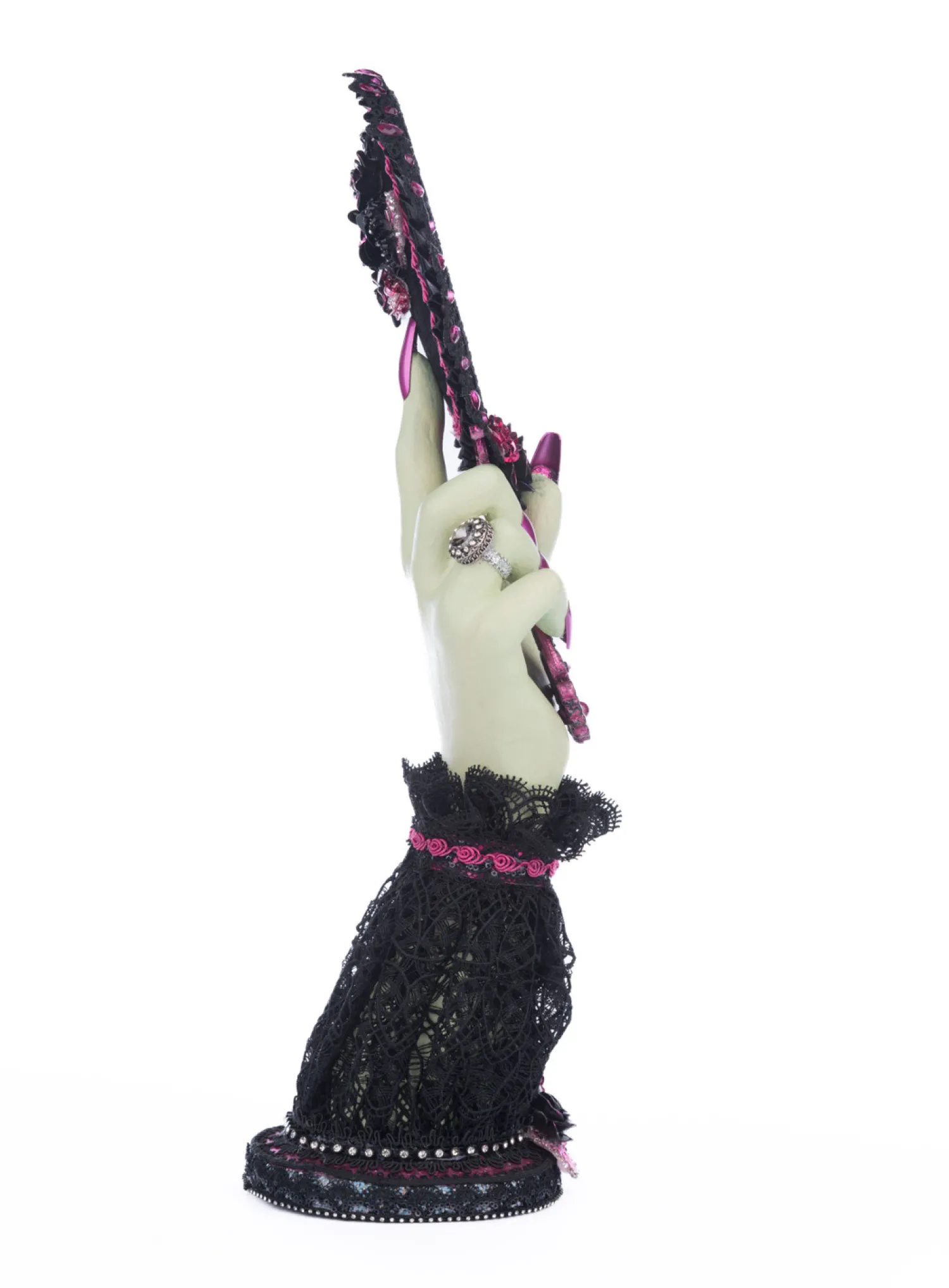 The Jolly Christmas Shop Katherine's Collection 16.5" Pink Panic Hand Held Mirror With Hand Halloween Decoration 28-428401