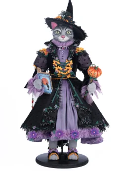 New The Jolly Christmas Shop Katherine's Collection 25" Purr-L Blacktail Witch Cat Halloween Decoration 28-428185
