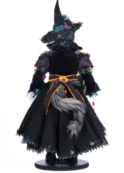 New The Jolly Christmas Shop Katherine's Collection 25" Purr-L Blacktail Witch Cat Halloween Decoration 28-428185