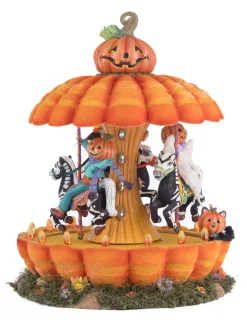 Sale The Jolly Christmas Shop Katherine's Collection 13" Pumpkin Carousel Halloween Decoration 28-428187