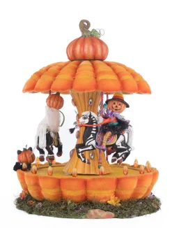 Sale The Jolly Christmas Shop Katherine's Collection 13" Pumpkin Carousel Halloween Decoration 28-428187