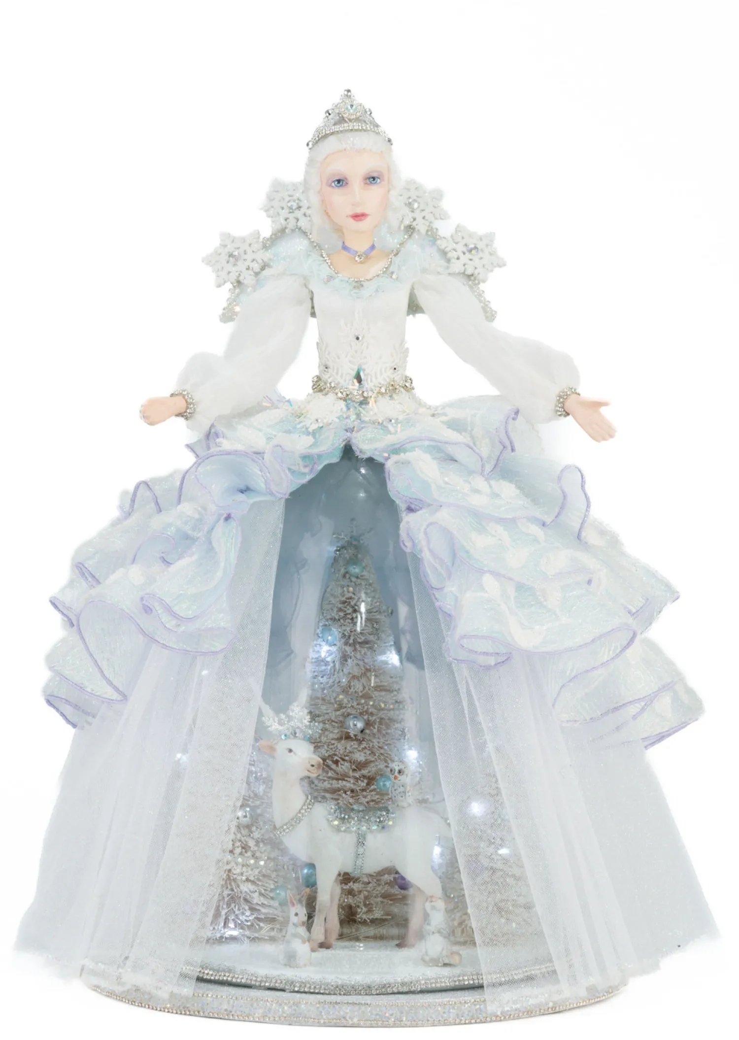 New The Jolly Christmas Shop Katherine's Collection 20" Queen Crystalline Cloche And Doll Christmas Decoration 28-428291