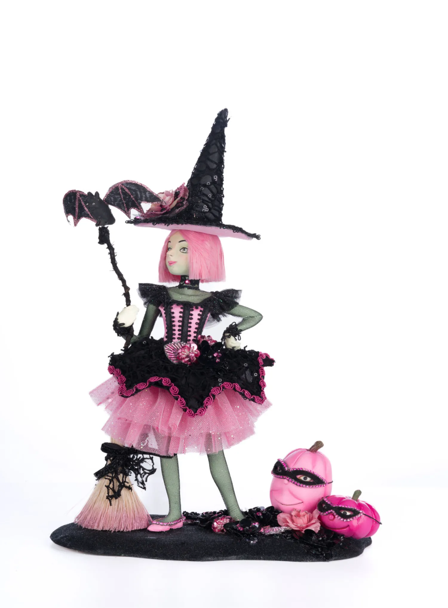 Clearance The Jolly Christmas Shop Katherine's Collection 14.75" Rosalie Blackthorne Pink Tabletop Witch Halloween Decoration 28-428510