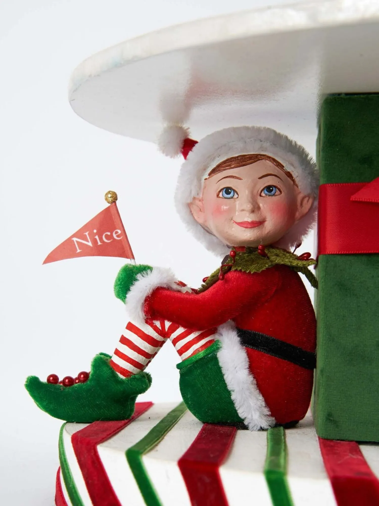 Sale The Jolly Christmas Shop Katherine's Collection 13.25" Santa Claus Is Coming To Town Naughty And Nice Cake Stand 28-128245