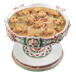New The Jolly Christmas Shop Katherine's Collection 12" Seasoned Greetings Christmas Cake Stand 28-328048