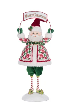 New The Jolly Christmas Shop Katherine's Collection 14.75" Silly Santa With Sign Christmas Decoration 28-428344