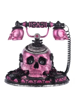 Outlet The Jolly Christmas Shop Katherine's Collection 11" Skull And Roses Phone Tabletop Halloween Decor 28-428149