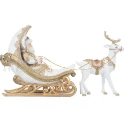 New The Jolly Christmas Shop Katherine's Collection 28.5" Starry Night Celestial Moon Santa In Sleigh With Reindeer Christmas Figure 28-328829