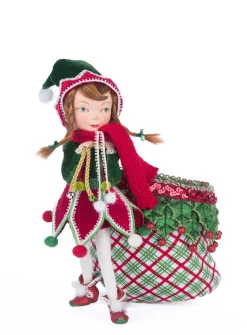 Online The Jolly Christmas Shop Katherine's Collection 12.5" Winter Snowdrop Elf With Bag Christmas Decoration 28-428412