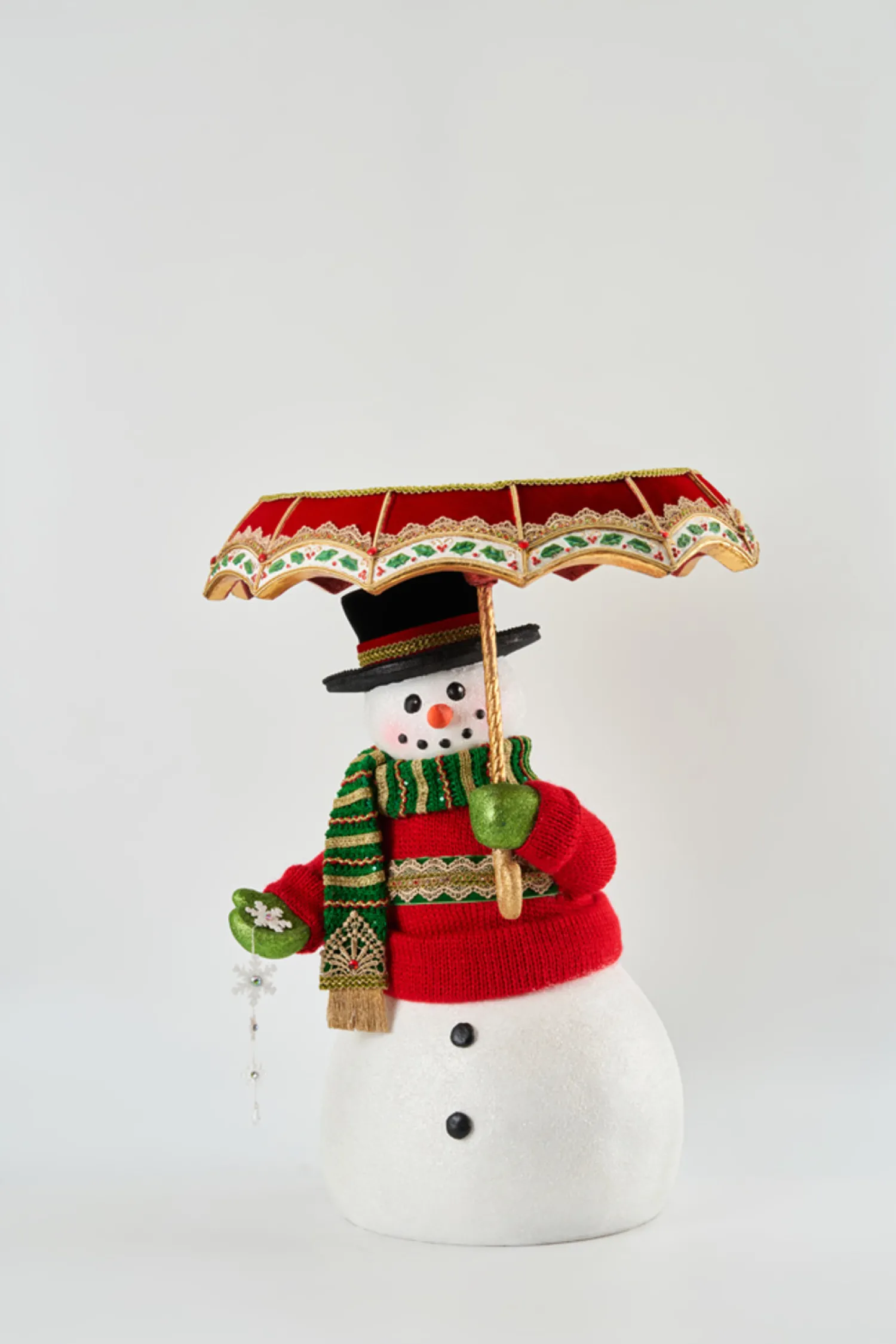 Sale The Jolly Christmas Shop Katherine's Collection All The Trimmings Snowman With Serving Tray Umbrella 28-228569
