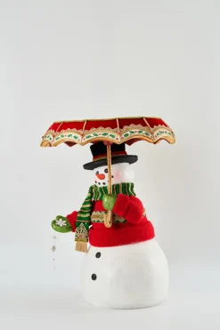 Sale The Jolly Christmas Shop Katherine's Collection All The Trimmings Snowman With Serving Tray Umbrella 28-228569