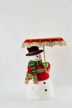 Sale The Jolly Christmas Shop Katherine's Collection All The Trimmings Snowman With Serving Tray Umbrella 28-228569