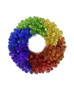Online The Jolly Christmas Shop Kurt Adler 24" Foil Rainbow Pride Christmas Wreath WRT0402
