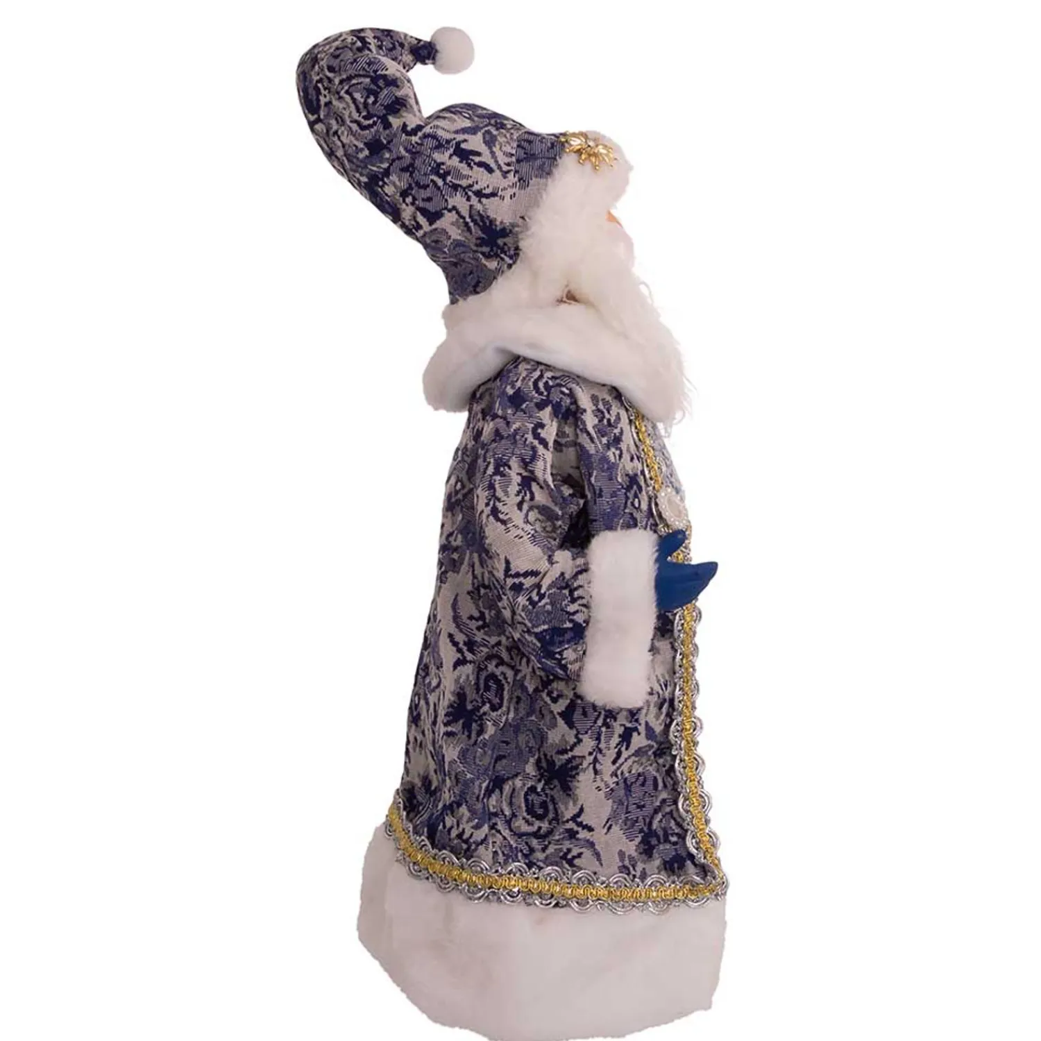 Hot The Jolly Christmas Shop Kurt Adler 18" Blue Delft Santa Holding Sign Christmas Figure J6098