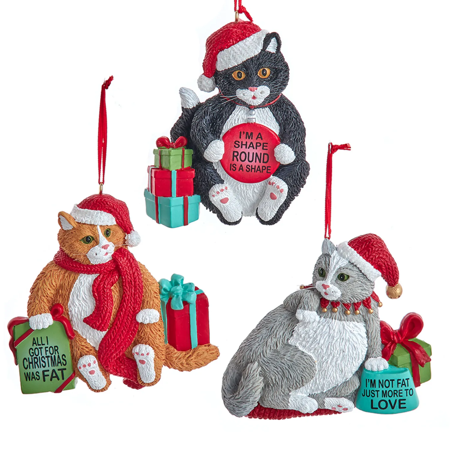 The Jolly Christmas Shop Kurt Adler 3.5" Fat Cat Christmas Ornament A2220