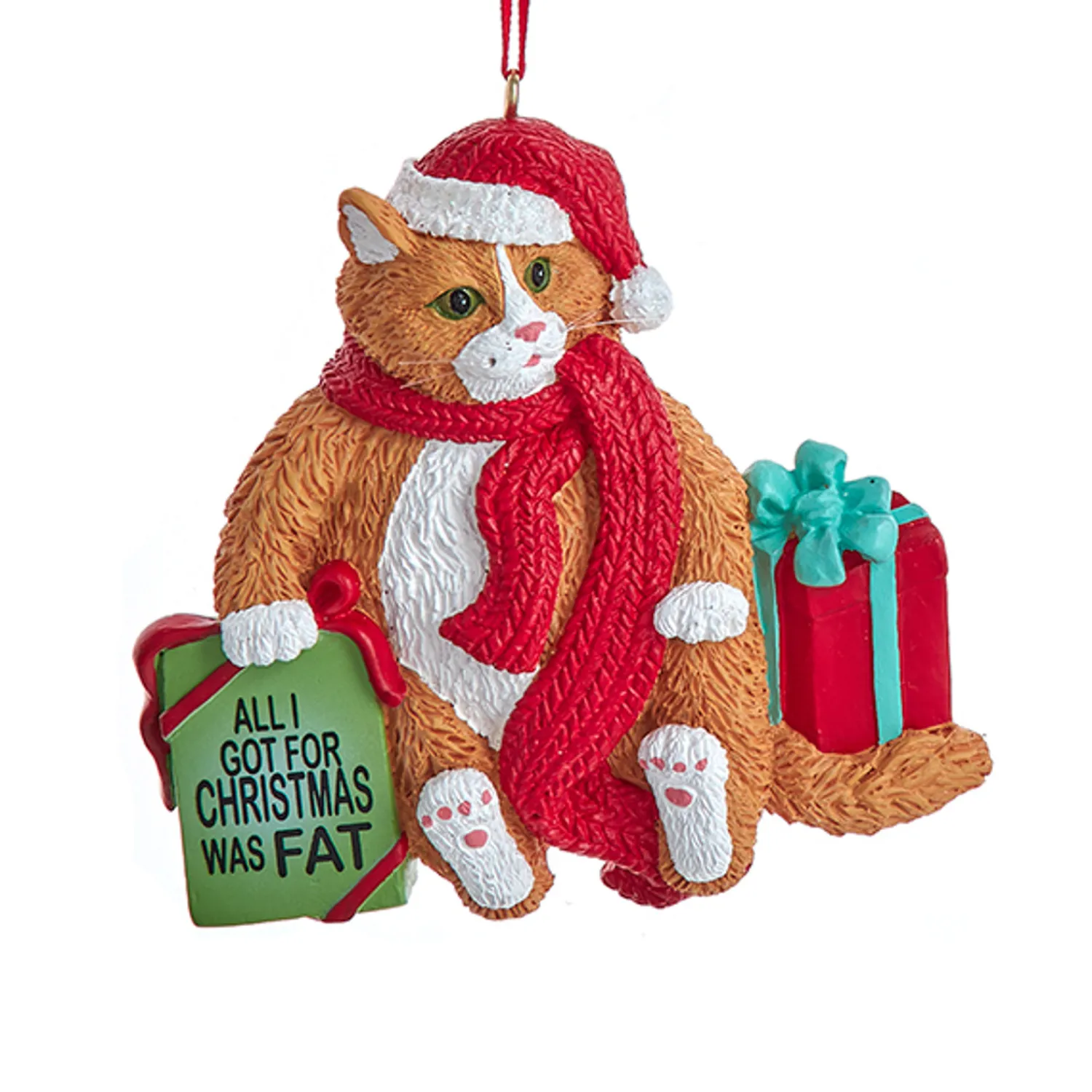 The Jolly Christmas Shop Kurt Adler 3.5" Fat Cat Christmas Ornament A2220