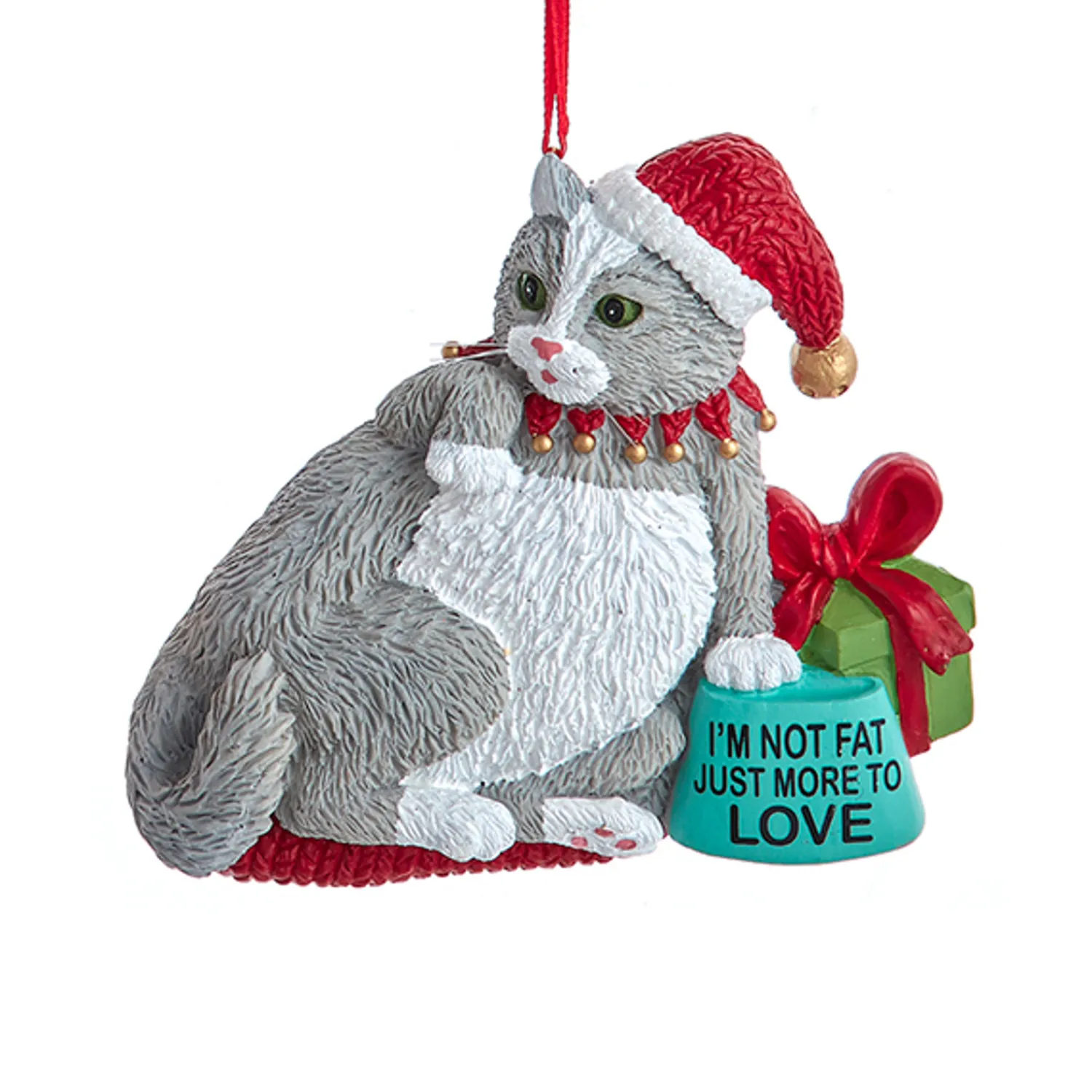 The Jolly Christmas Shop Kurt Adler 3.5" Fat Cat Christmas Ornament A2220