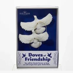The Jolly Christmas Shop Kurt Adler 4.5" Friendship Dove Christmas Ornaments Set Of 2 C6699