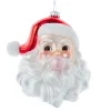 Sale The Jolly Christmas Shop Kurt Adler 5.25" Glass Santa Head With Bubble Gum Glass Christmas Ornament T3587