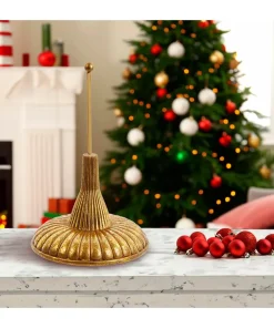 Best The Jolly Christmas Shop Kurt Adler 7" Gold Christmas Tree Topper Finial Holder D4412
