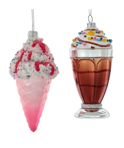 Sale The Jolly Christmas Shop Kurt Adler 5.25" Ice Cream Or Soda Float Glass Christmas Ornaments T3585