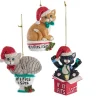 Hot The Jolly Christmas Shop Kurt Adler 3.25" "If I Fits, I Sits" Cat Christmas Ornaments E0599