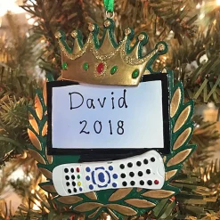 New The Jolly Christmas Shop Kurt Adler 3.75" King Of The Remote Personalized Christmas Ornament W8213