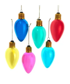 Best The Jolly Christmas Shop Kurt Adler 4.5" Large C7 Bulb Glass Christmas Ornaments Set Of 6 F2298