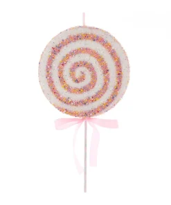 Sale The Jolly Christmas Shop Kurt Adler 21" Large Pink And White Sprinkled Lollipop Christmas Tree Pick D4422