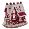 Hot The Jolly Christmas Shop Kurt Adler 9" LED Lighted Santa And Mrs. Claus Red Claydough Gingerbread Christmas House GBJ0015