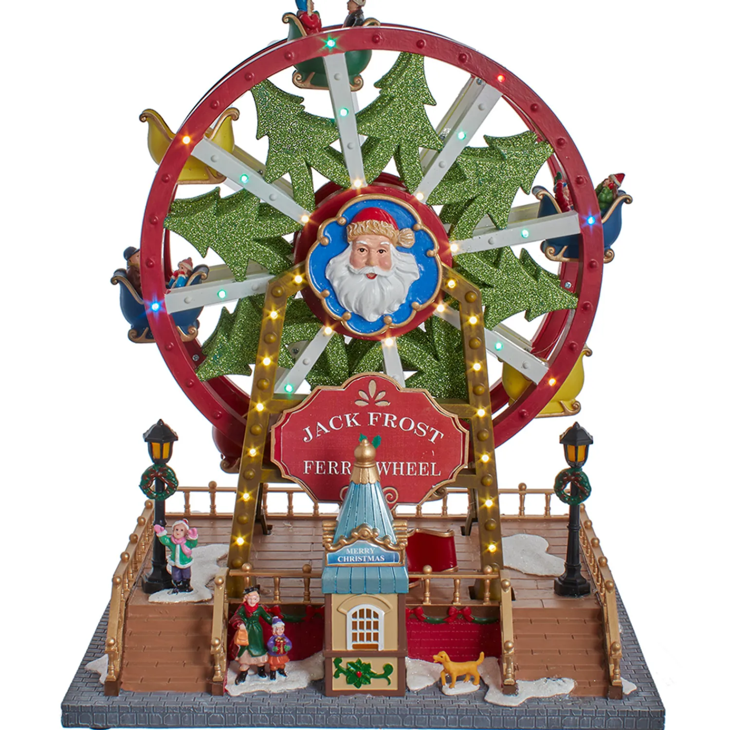 Clearance The Jolly Christmas Shop Kurt Adler 13" Lighted Musical Christmas Ferris Wheel Decoration JEL1322