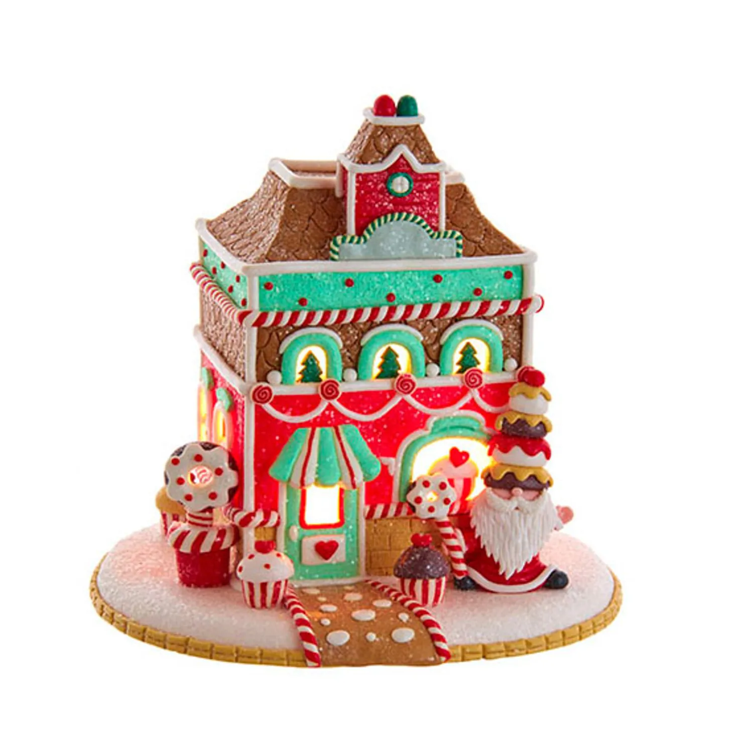 Discount The Jolly Christmas Shop Kurt Adler 7.5" Light-Up Sugar Plum Shops Christmas Houses GBJ0028