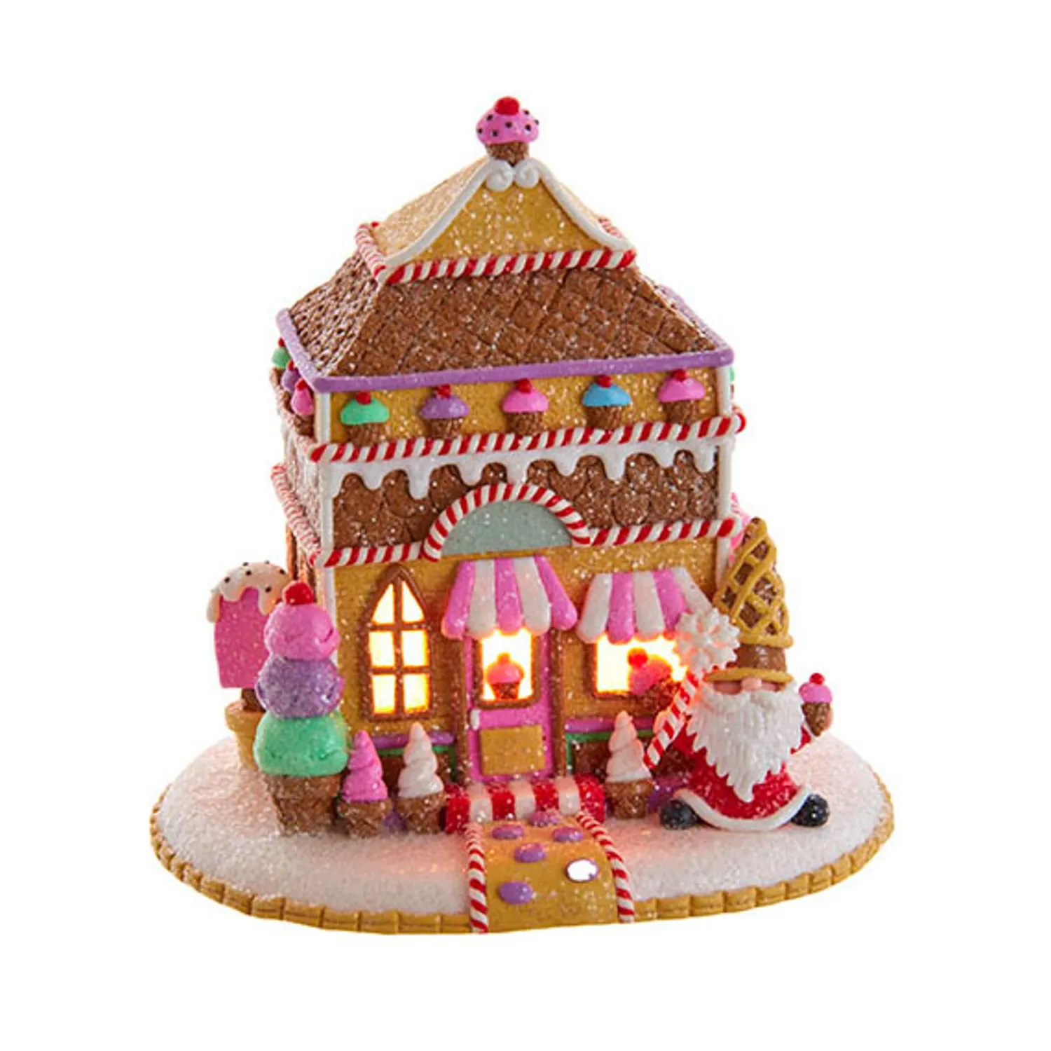 Discount The Jolly Christmas Shop Kurt Adler 7.5" Light-Up Sugar Plum Shops Christmas Houses GBJ0028
