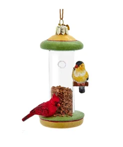 Outlet The Jolly Christmas Shop Kurt Adler 4.5" Noble Gems Bird Feeder Glass Christmas Ornament NBX0119