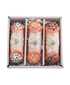 Online The Jolly Christmas Shop Kurt Adler 4.75" Noble Gems Cannoli Glass Christmas Ornaments Set Of 3 NBX0136