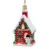 Hot The Jolly Christmas Shop Kurt Adler 4.25" Noble Gems Red Gingerbread House Glass Christmas Ornament NBX0130