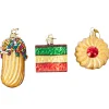 Online The Jolly Christmas Shop Kurt Adler 2.5" Noble Gems Set Of 3 Cookies Glass Christmas Ornament NB1199